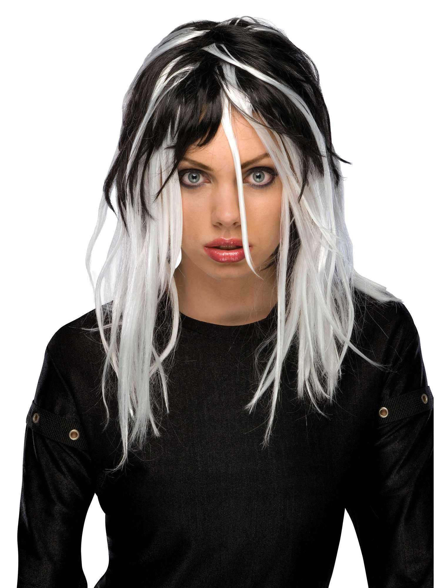 TWO-TONE STREAK WIG-WHITE