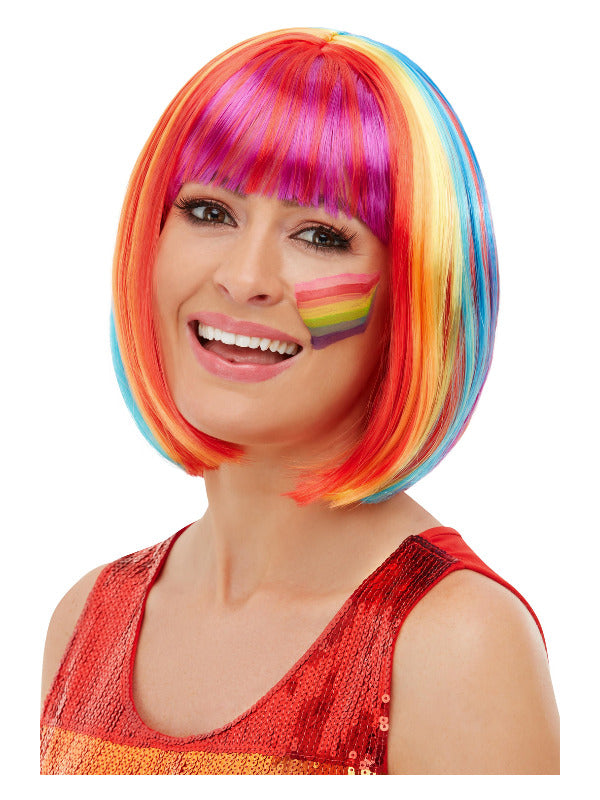 Rainbow Bob Wig, Multi-Coloured - 2