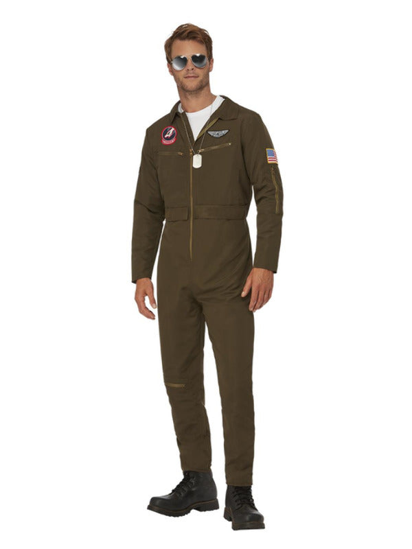 Top Gun Maverick Men's Aviator Costume, Green - 2
