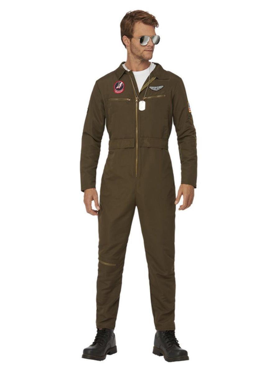 Top Gun Maverick Men's Aviator Costume, Green - 5