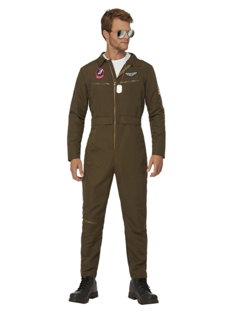 Top Gun Maverick Men's Aviator Costume, Green - 5