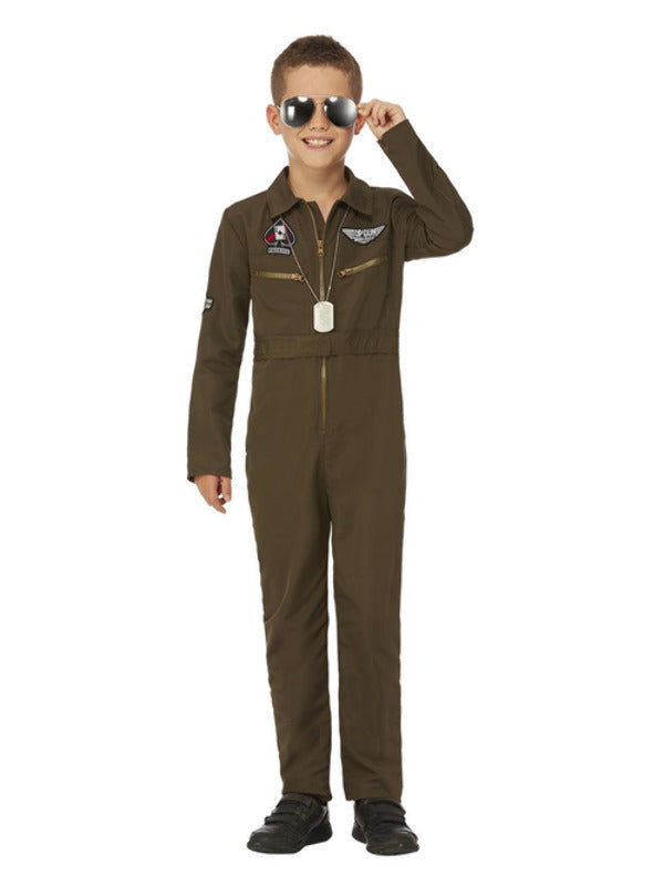 Top Gun Maverick Child's Aviator Costume, Green - 2
