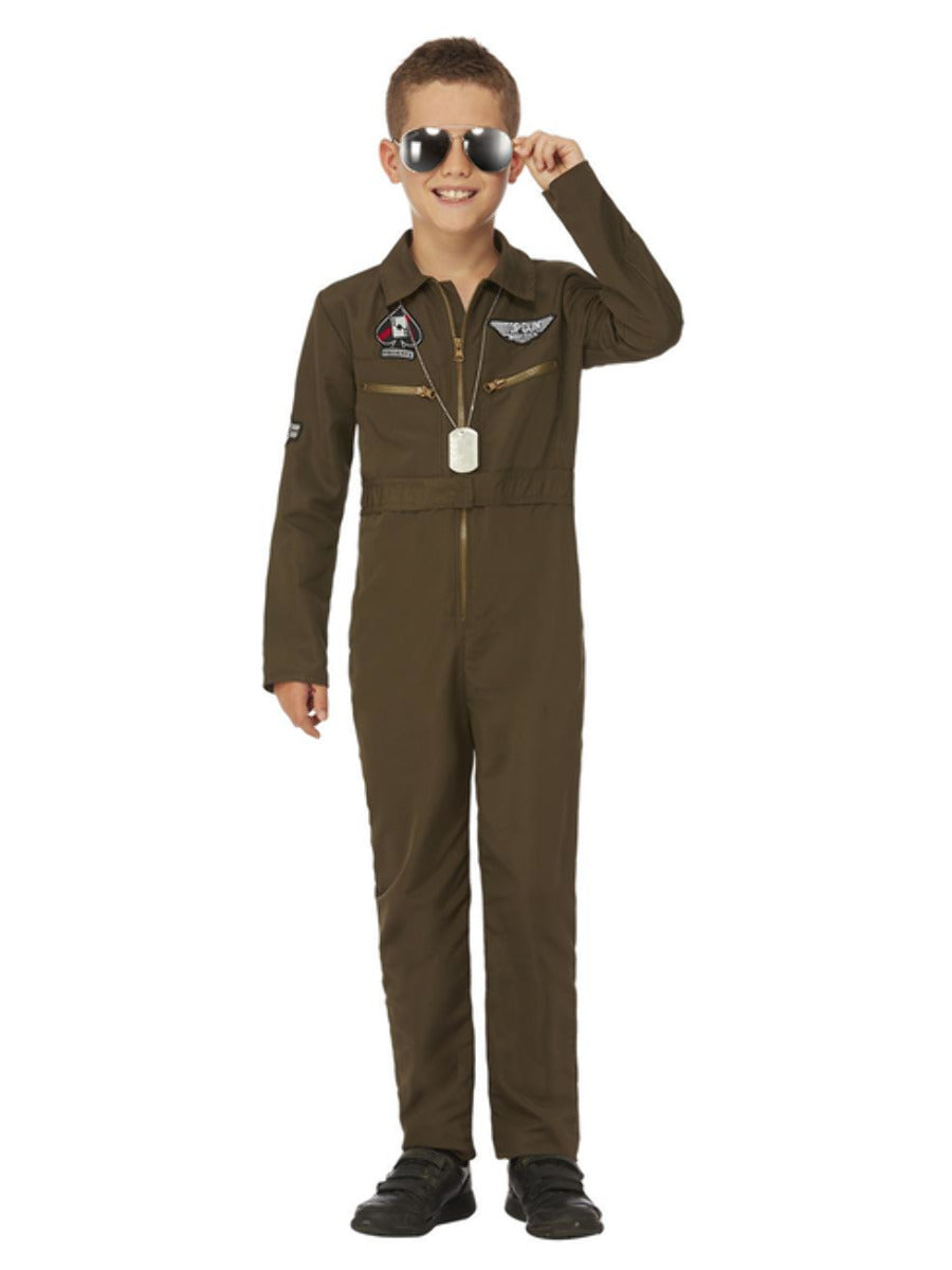 Top Gun Maverick Child's Aviator Costume, Green - 1