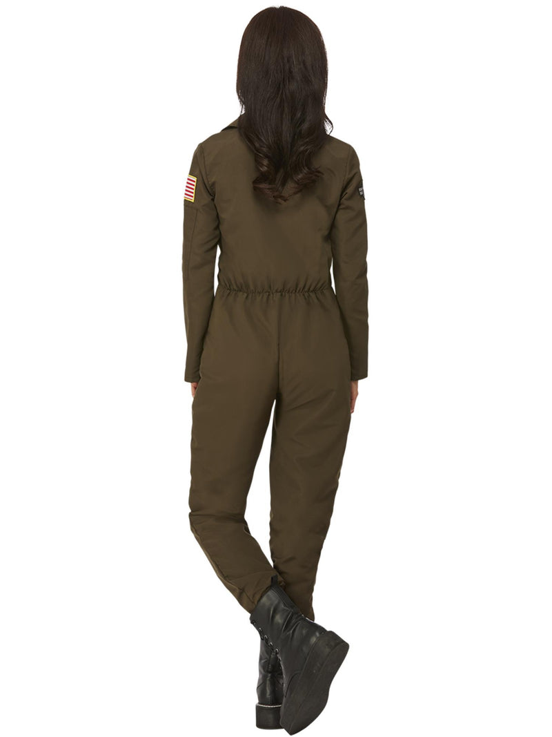 Top Gun Maverick Ladies Aviator Costume, Green 2