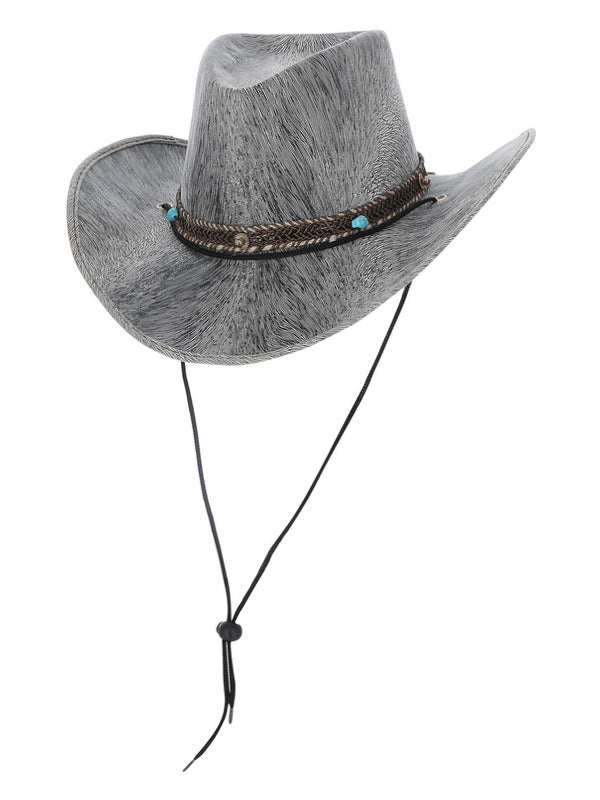 Grey Western Distressed Cowboy Hat - 2