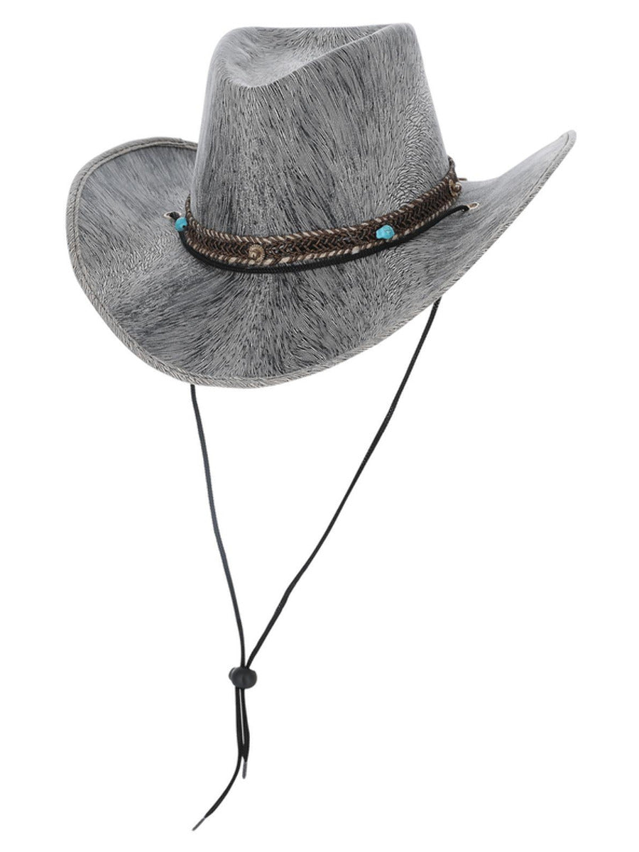 Grey Western Distressed Cowboy Hat - 1