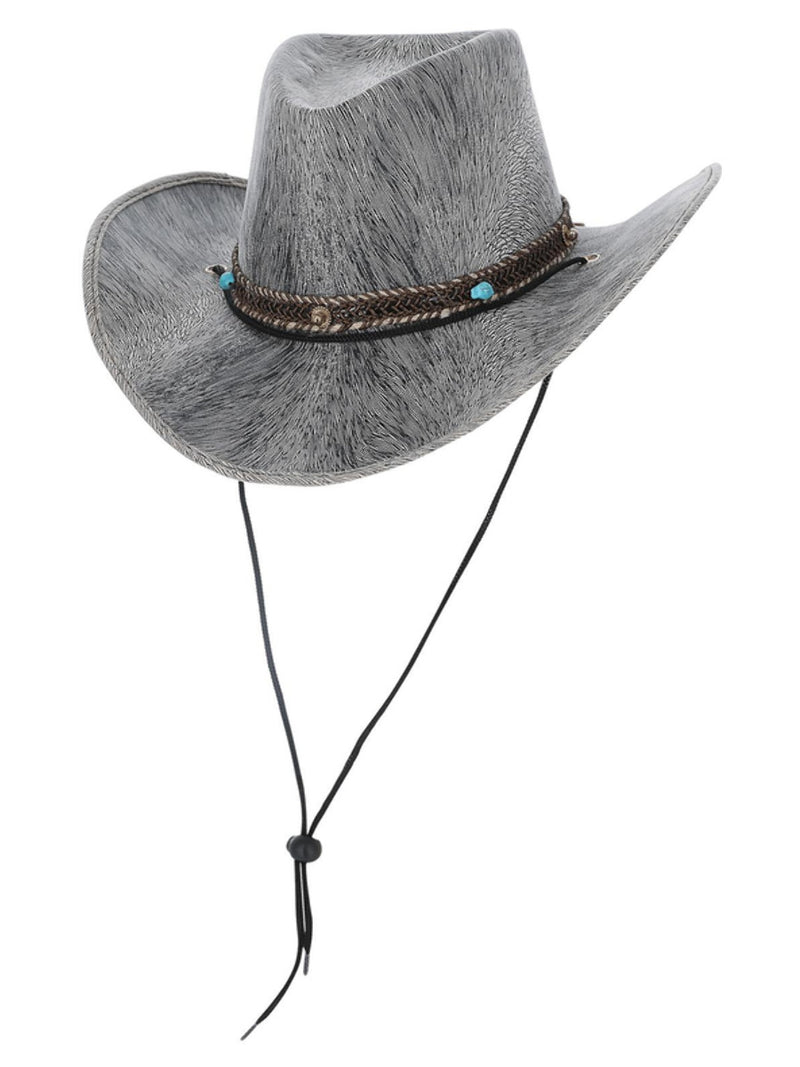Grey Western Distressed Cowboy Hat - 1