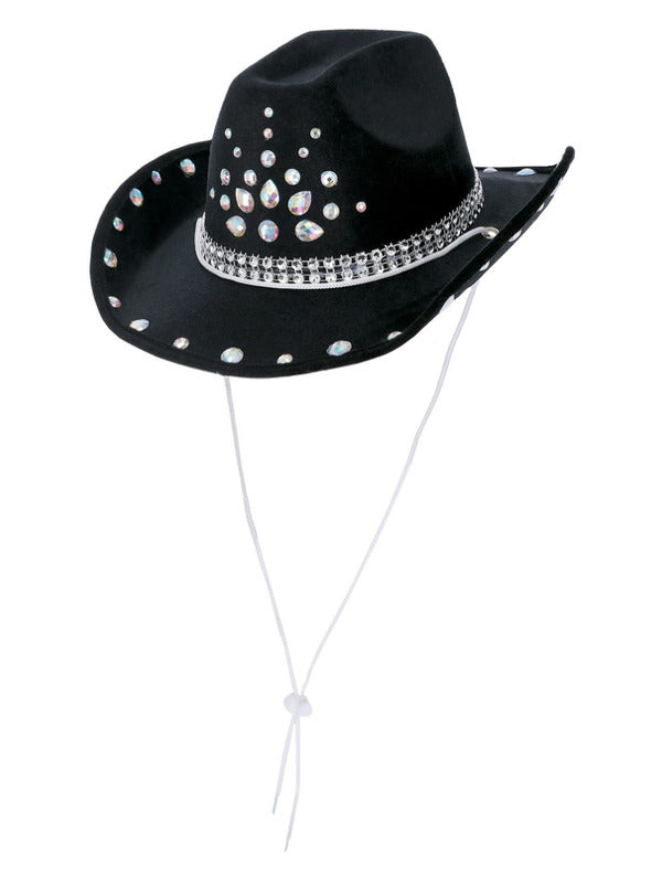 Black Rhinestone Cowboy Hat - 2