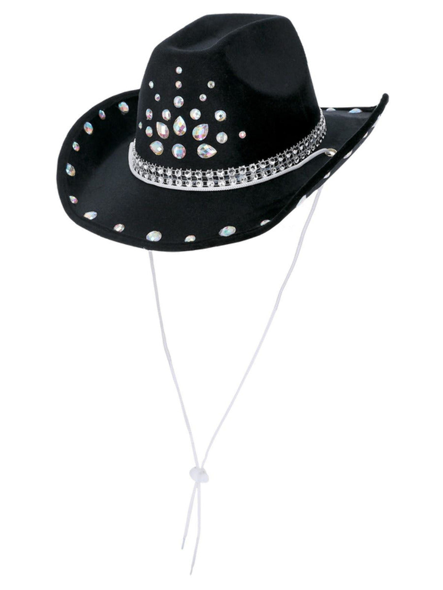 Black Rhinestone Cowboy Hat - 1