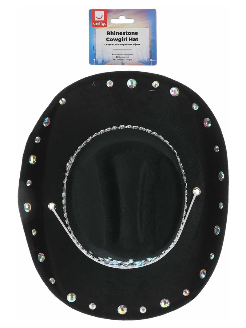 Black Rhinestone Cowboy Hat - 3