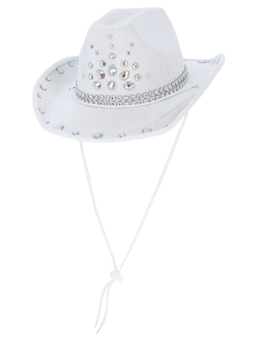 White Rhinestone Cowboy Hat - 1