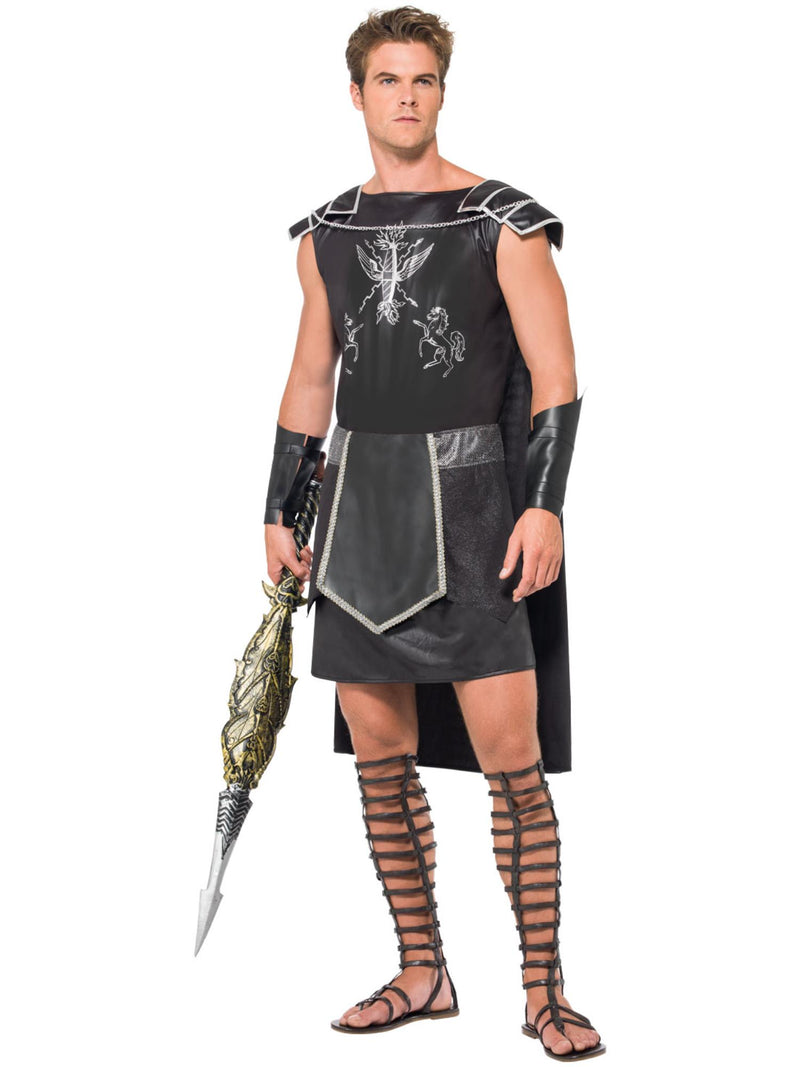 Male Dark Gladiator Costume, Black 1