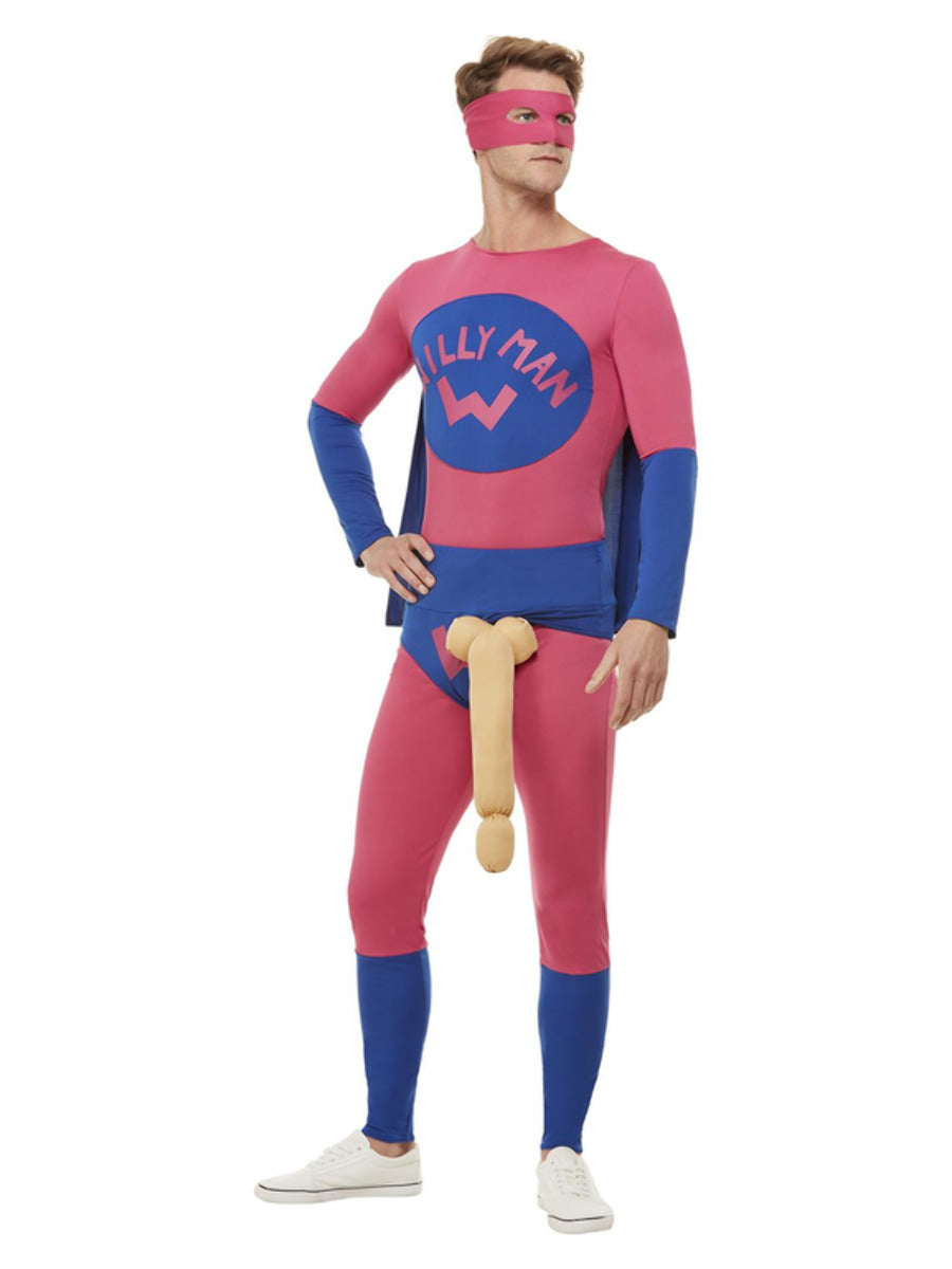 Willyman Superhero Costume, Pink & Blue - 1
