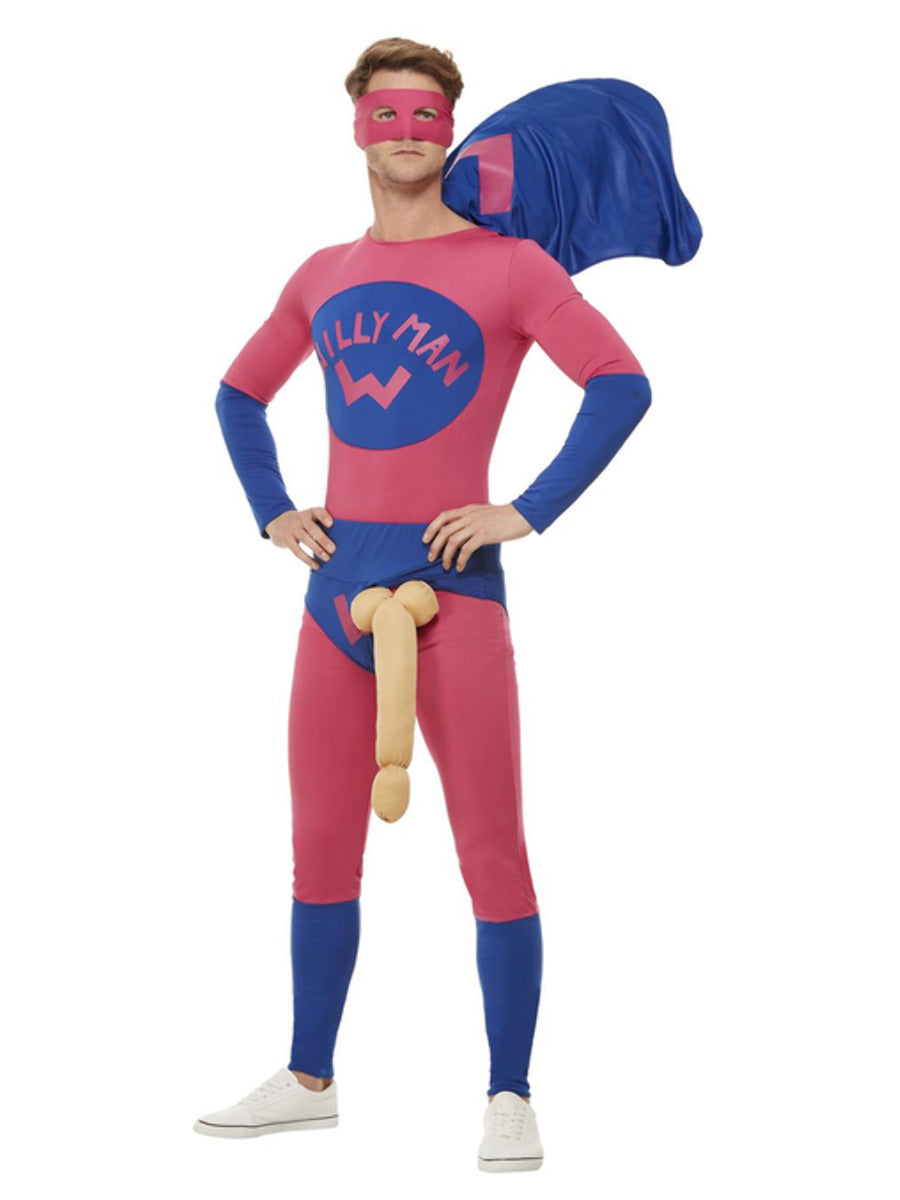 Willyman Superhero Costume, Pink & Blue - 3