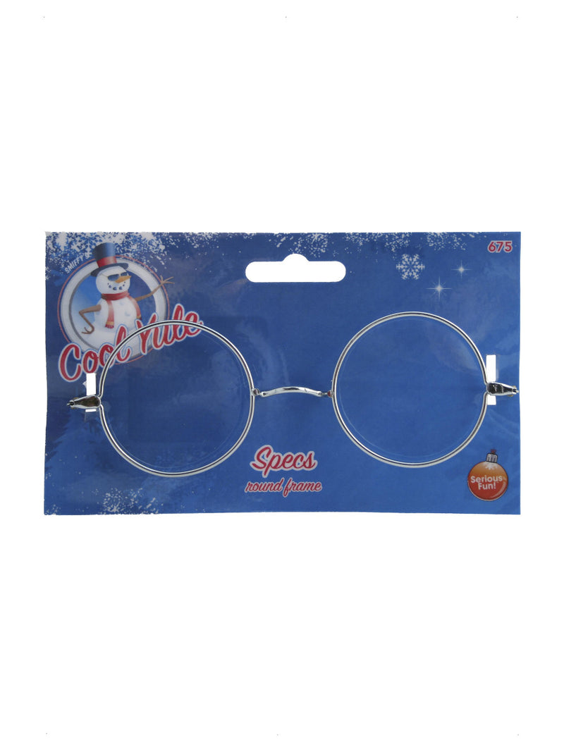 Wire Framed Santa Specs, Silver - 3