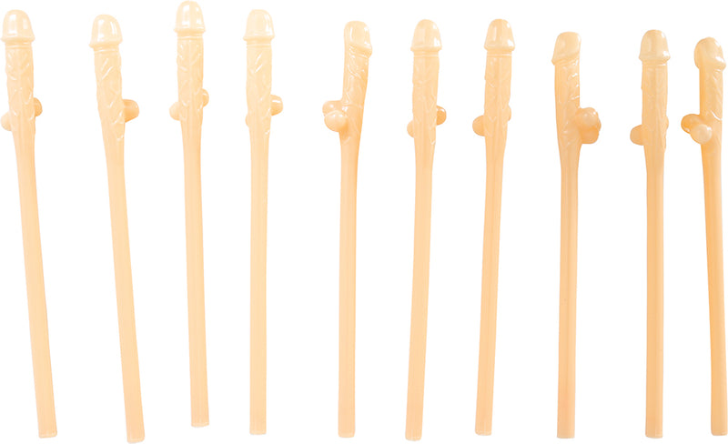 10 PENIS STRAWS 19.5 CM