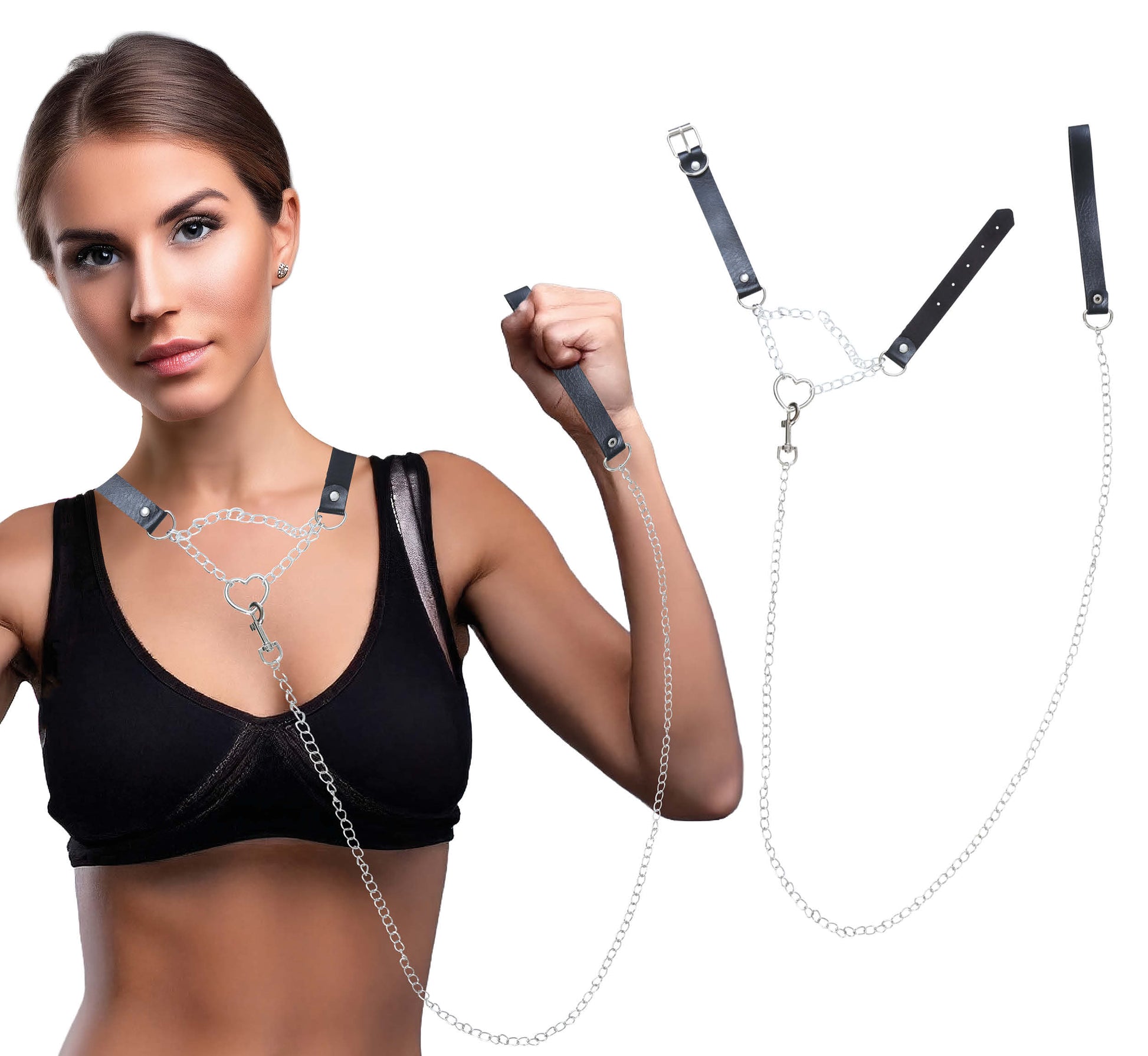 90 CM SADO COLLAR AND LEASH, ADULT
