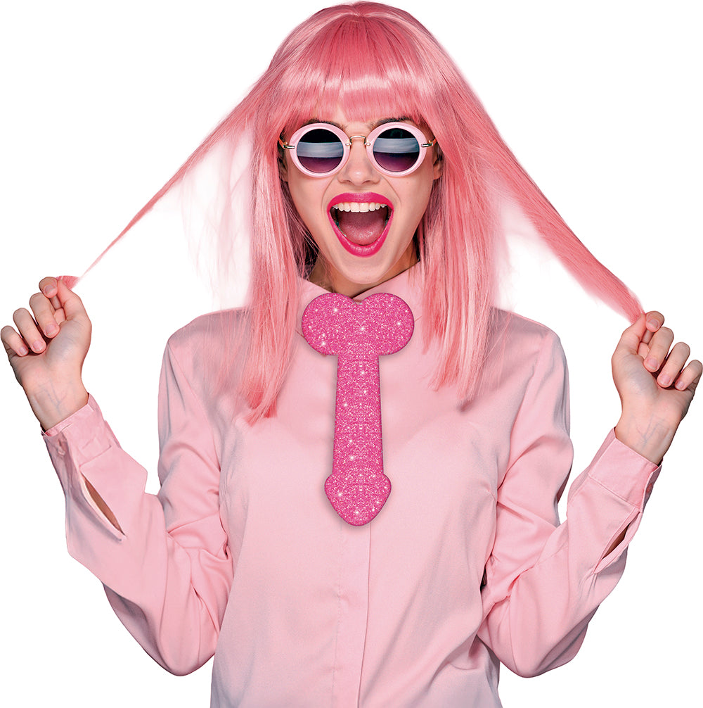 PENIS TIE WITH GLITTER EFFECT 30 CM, ADULT