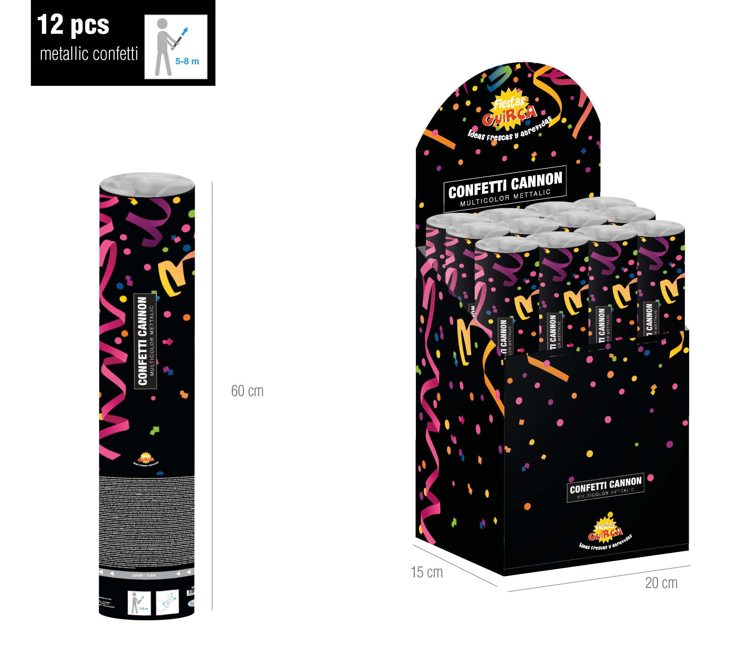 CONFETTI CANNON,  60 CM COMPRESSED AIR