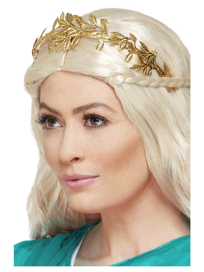 Grecian Leaf Headband, Gold - 1