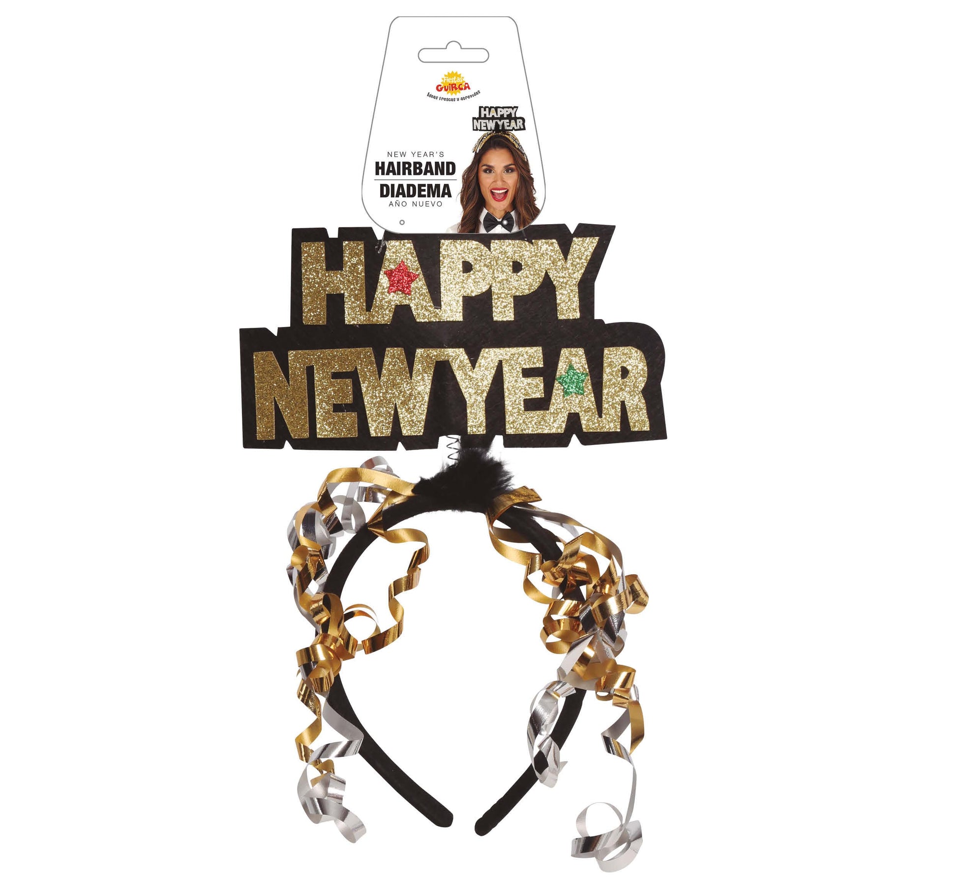 GOLD AND SILVER "HAPPY NEW YEAR" HAIRBAN