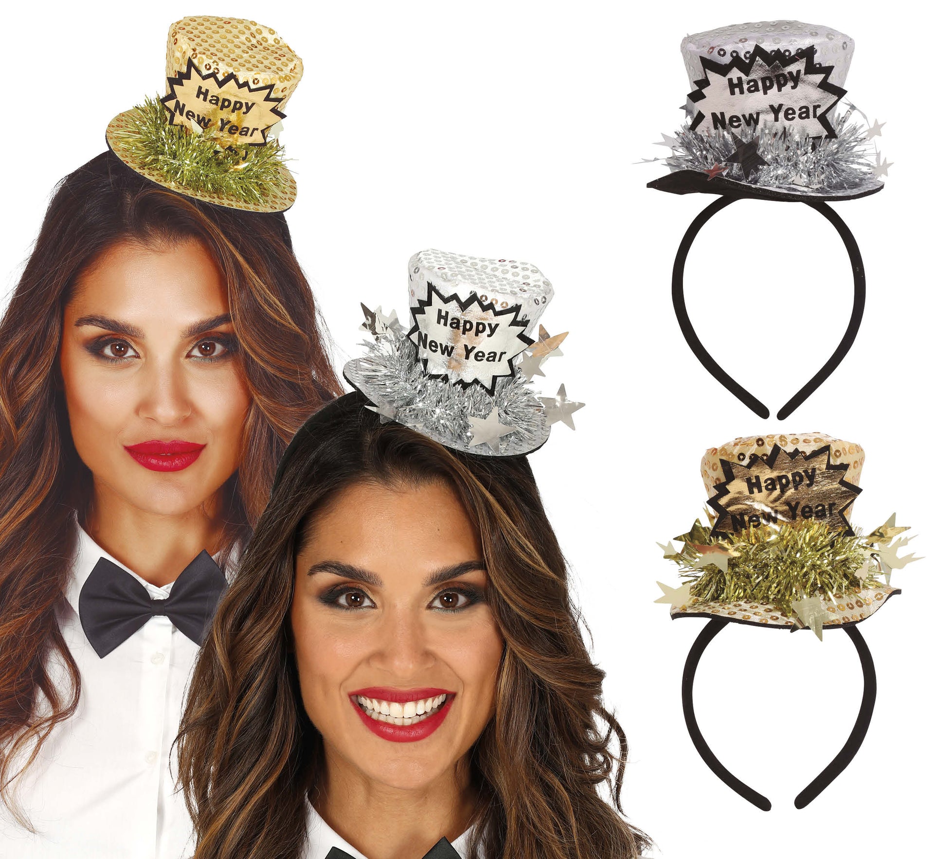 GOLD AND SILVER "HAPPY NEW YEAR" TOP HAT