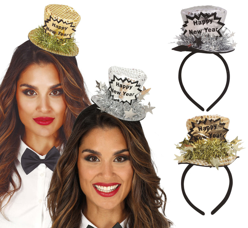 GOLD AND SILVER "HAPPY NEW YEAR" TOP HAT