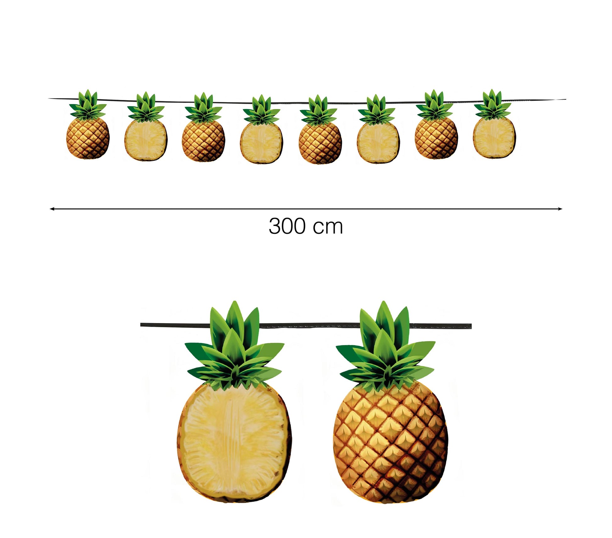 PINEAPPLES GARLAND 15 PCS. 300 CMS.