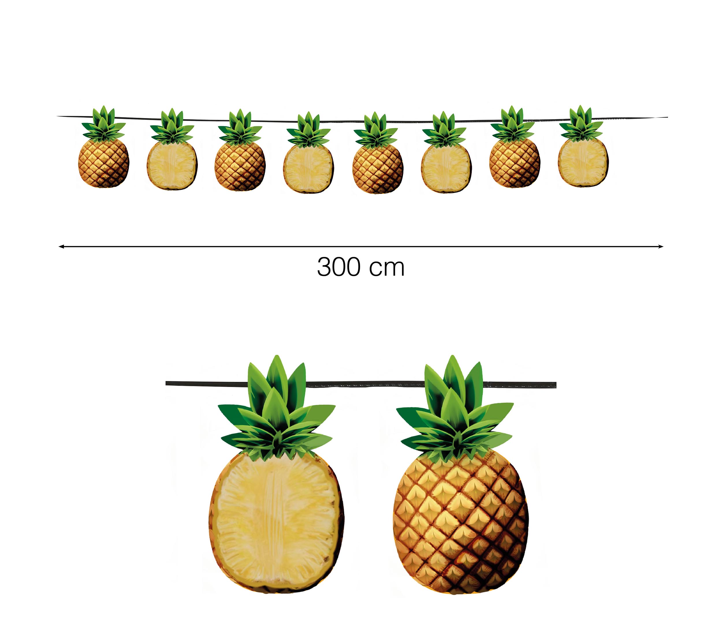 PINEAPPLES GARLAND 15 PCS. 300 CMS.