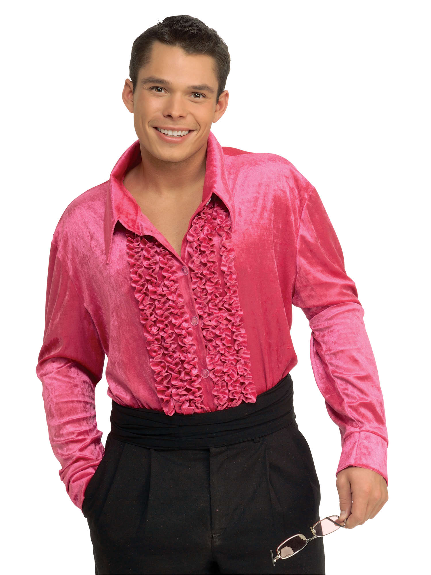 PINK VELVET DISCO SHIRT