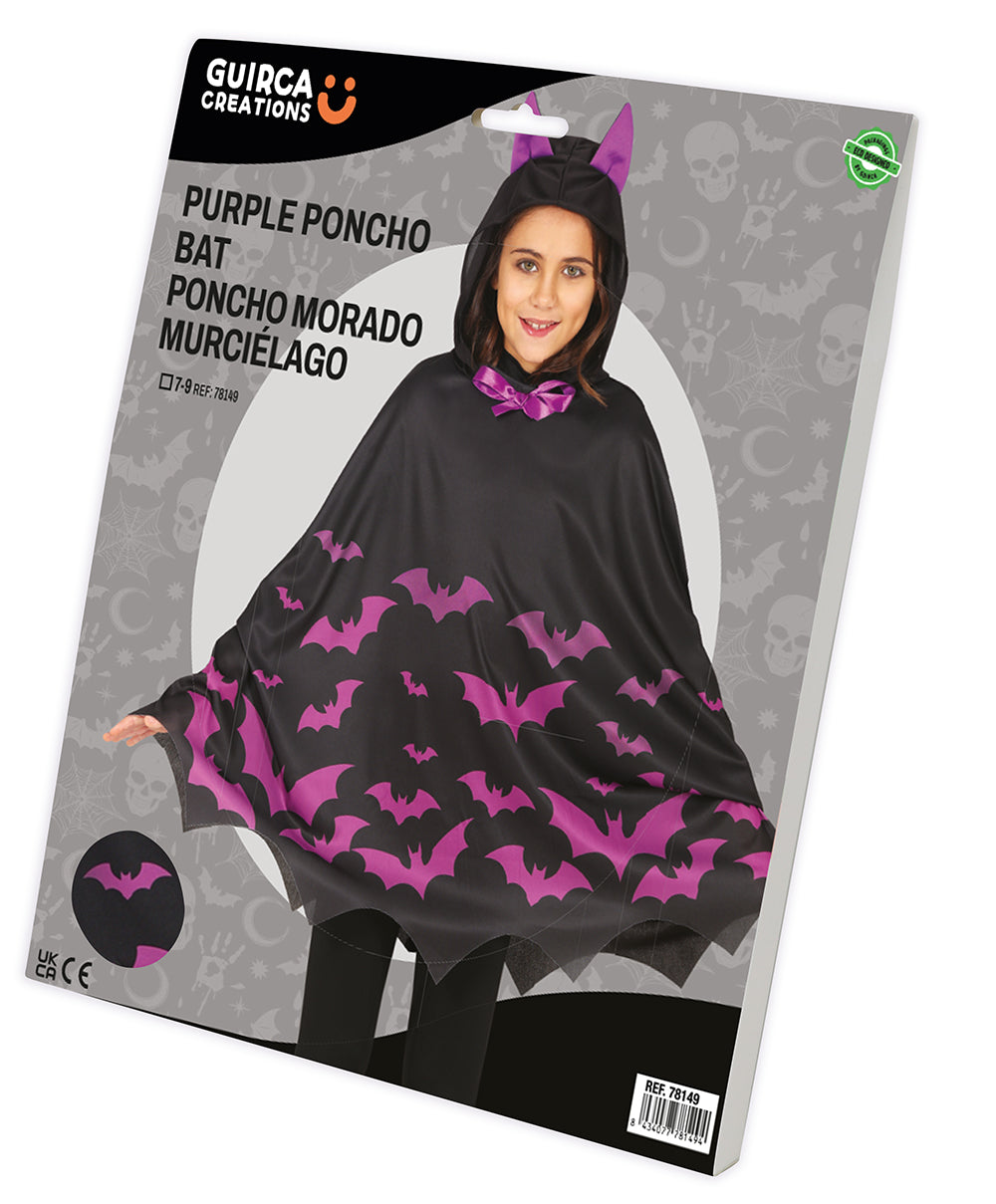 PURPLE PONCHO BAT, CHILDREN, 7 - 9 YEARS
