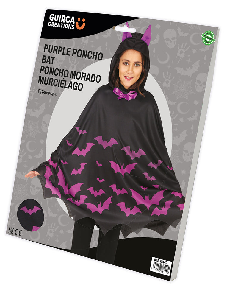 PURPLE PONCHO BAT, CHILDREN, 7 - 9 YEARS