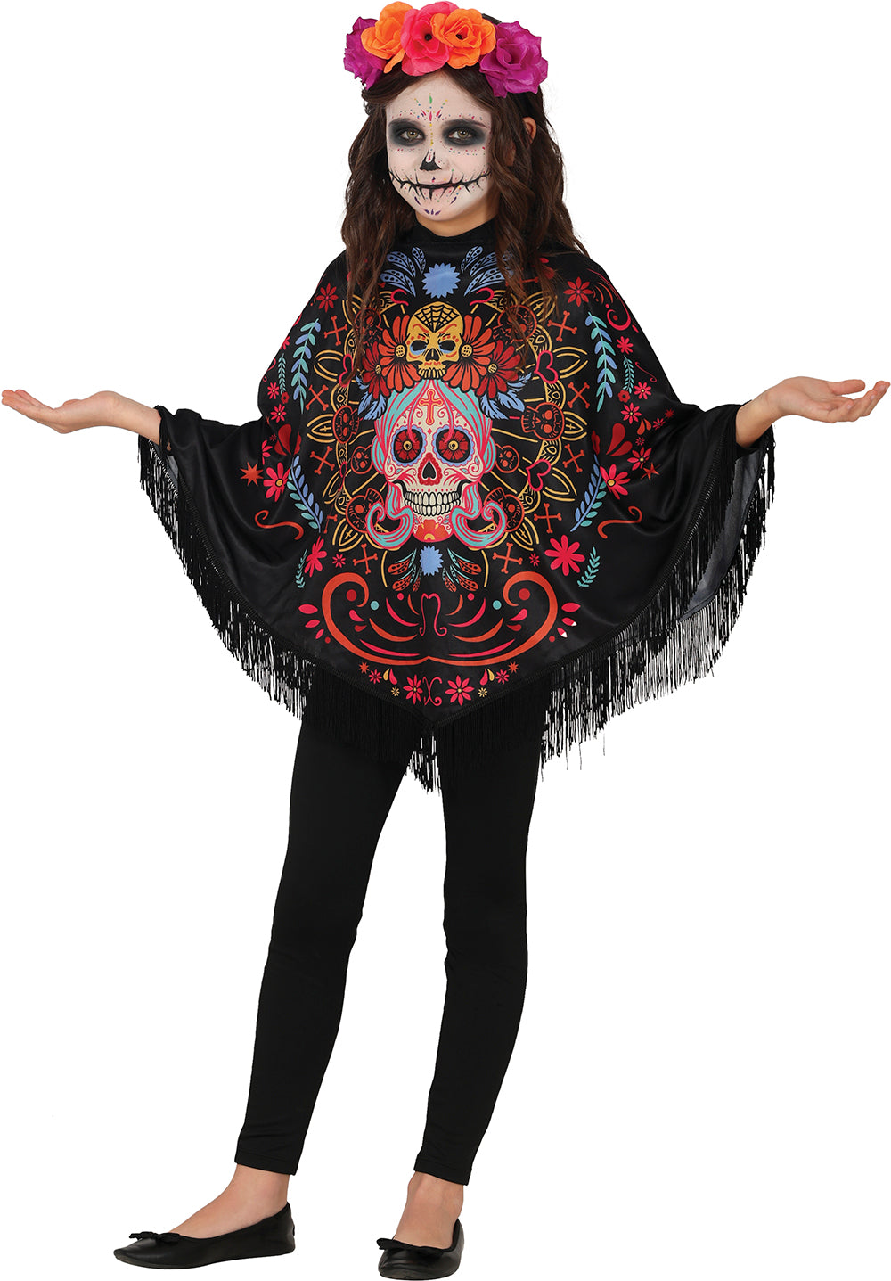 DAY OF DEATH PONCHO, CHILDREN, 7 - 9 YEARS