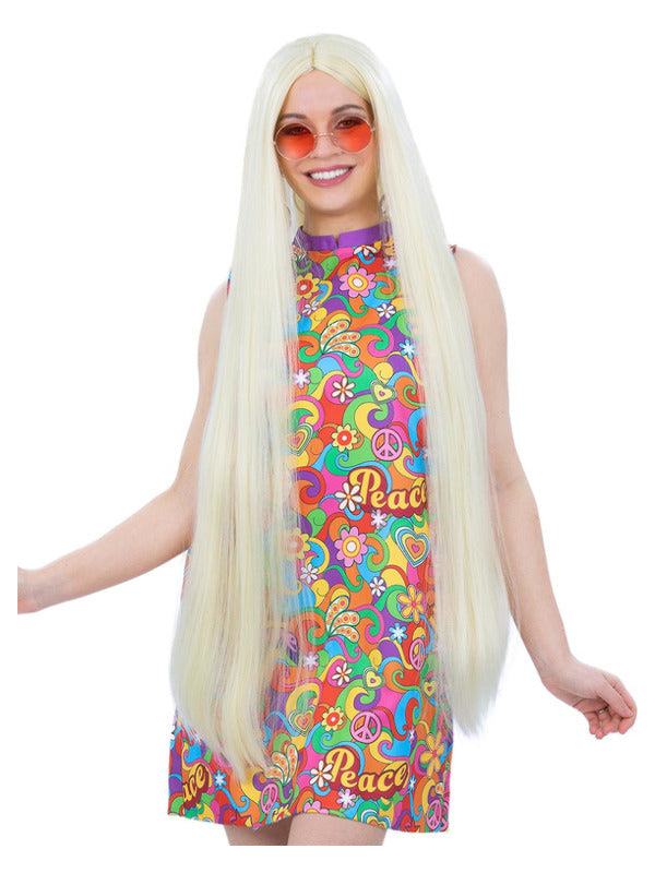 Extra Long Hippie Wig, Blonde - 2
