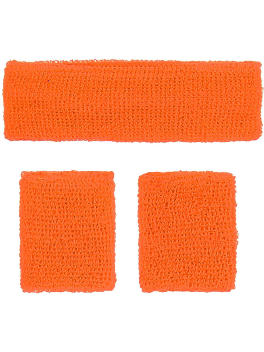 80s Neon Sweatbands, Orange - 3