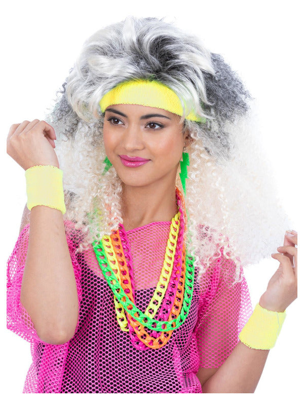 80s Neon Sweatbands, Yellow - 2