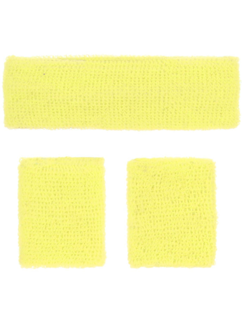 80s Neon Sweatbands, Yellow - 3