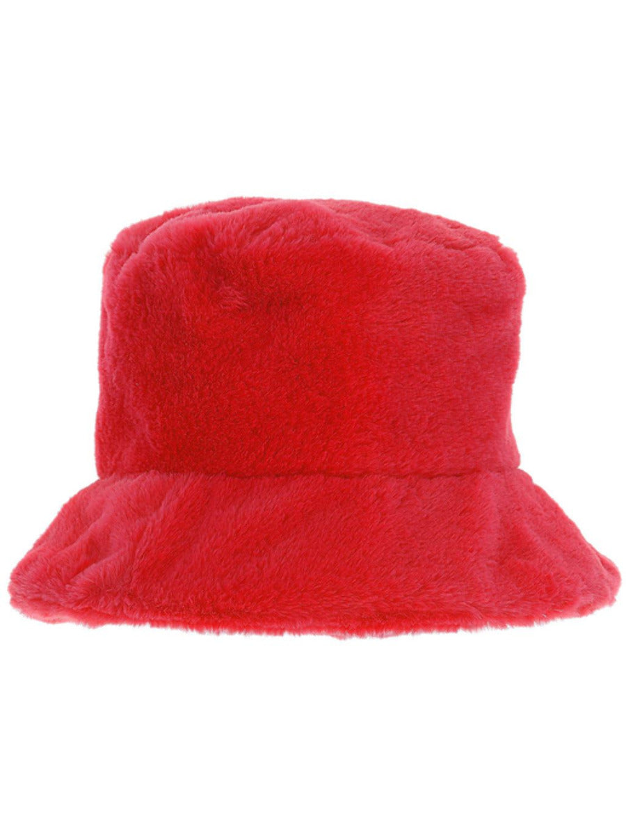 90s Red Fur Bucket Hat - 4