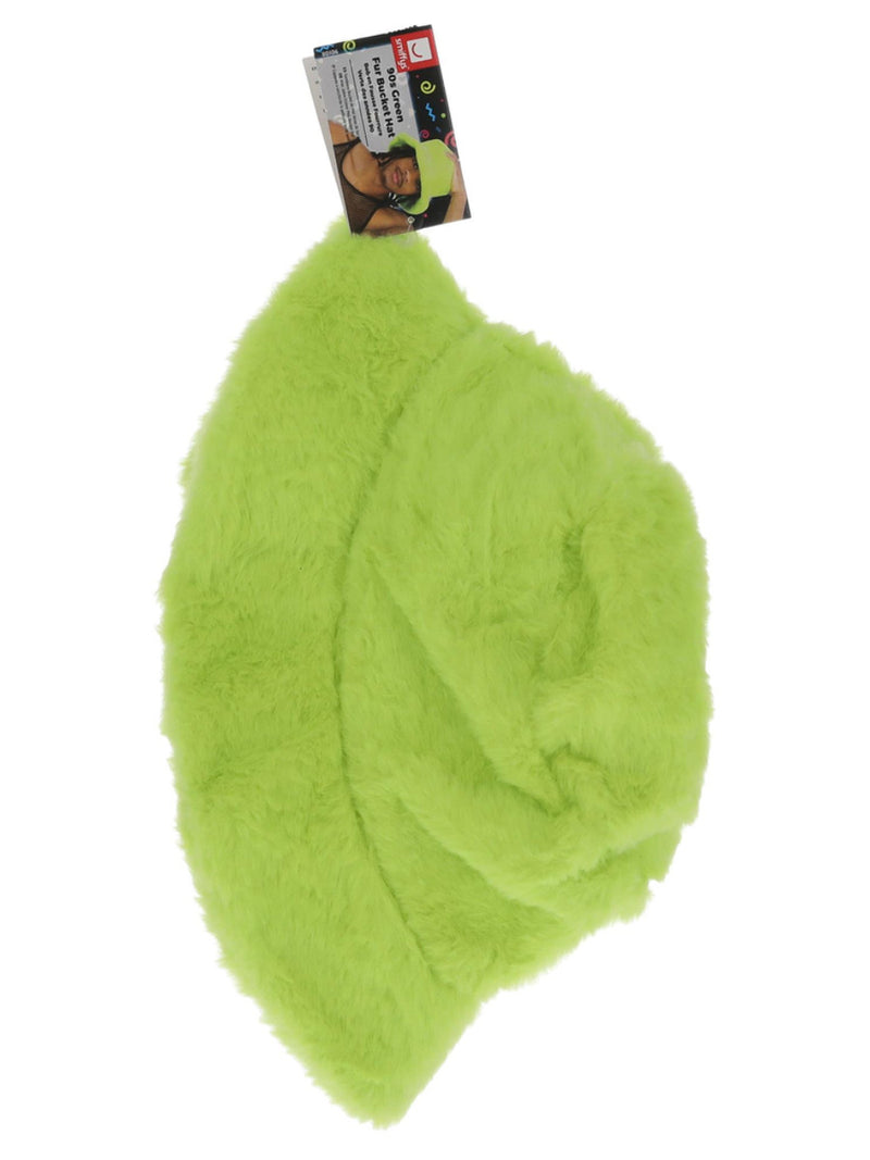 90s Green Fur Bucket Hat - 3