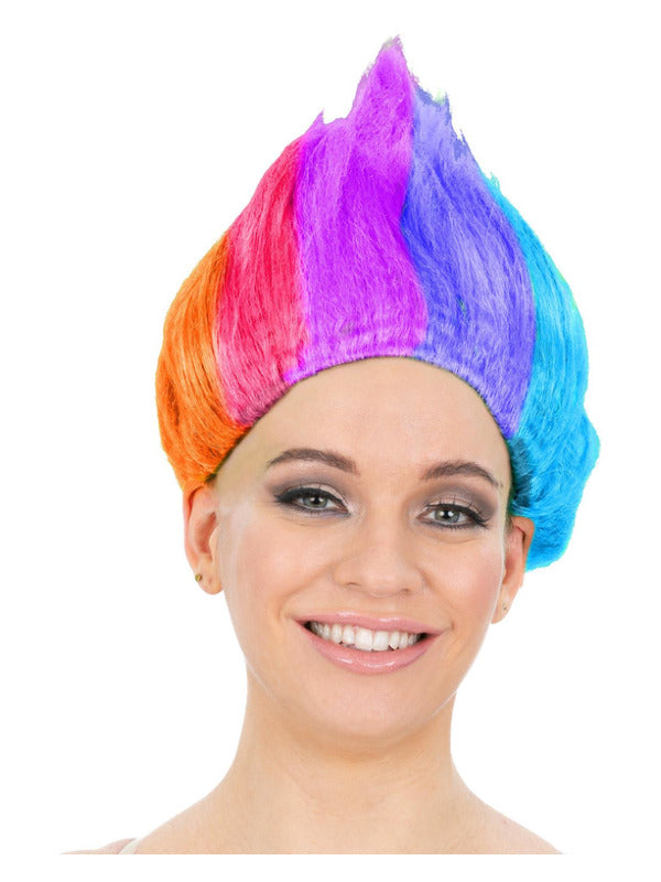 90s Troll Wig, Rainbow - 2