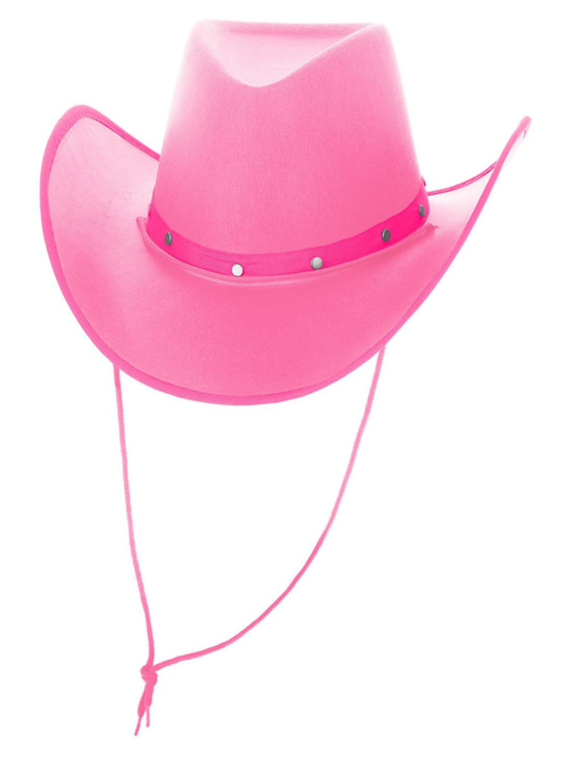 Hot Pink Cowboy Hat, Felt, with Cord - 4