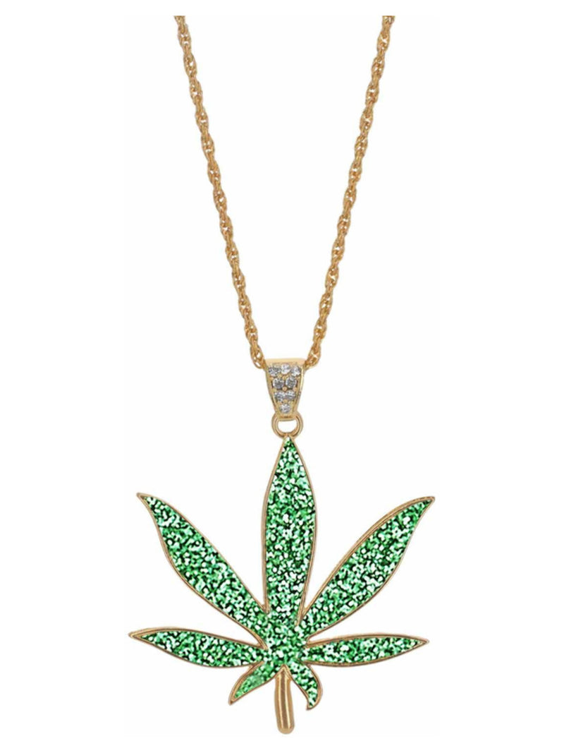 90s Hemp Bling Medallion, Green Glitter Resin - 3