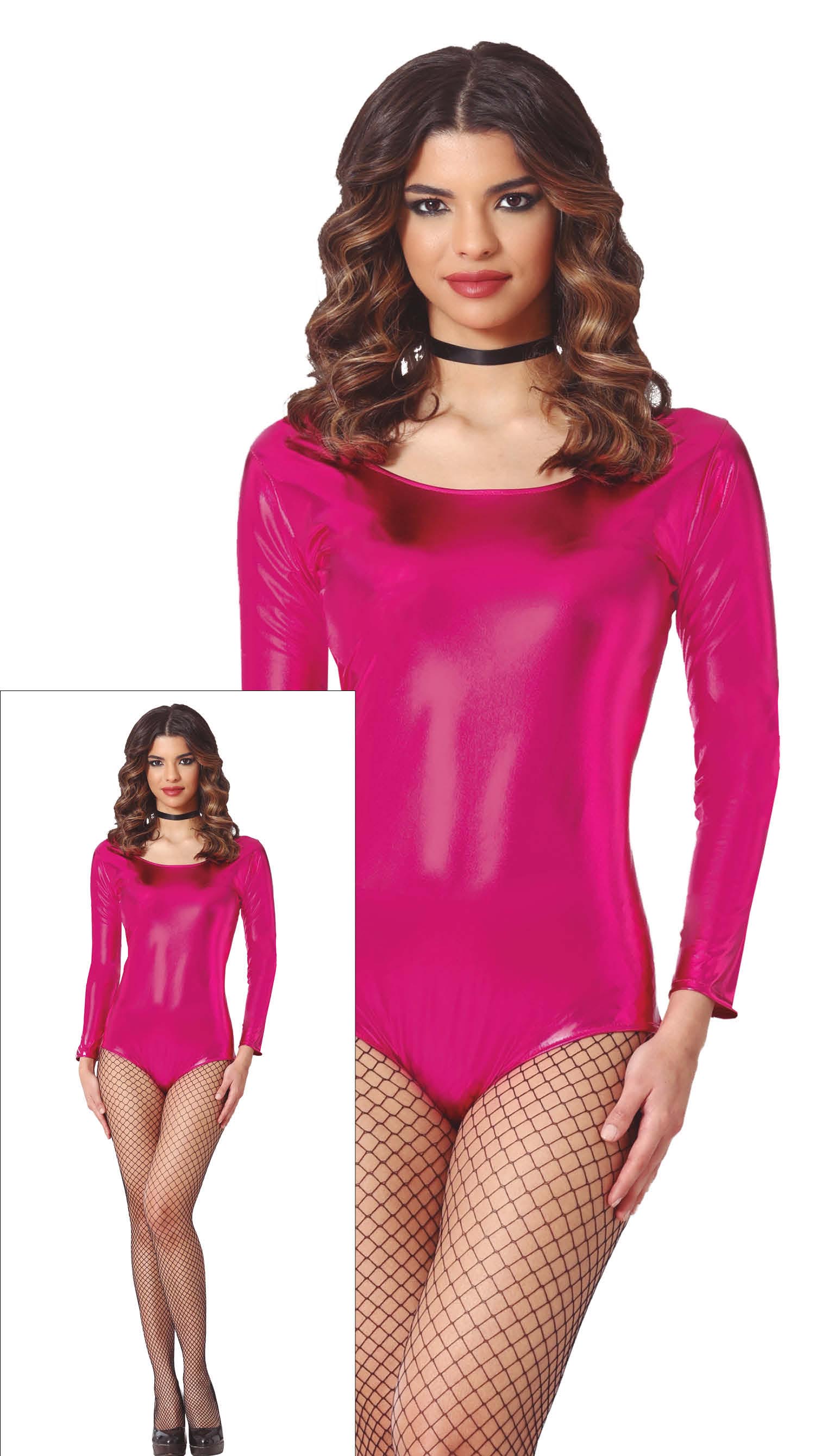 LONG SLEEVE METAL FUCHSIA LEOTARD