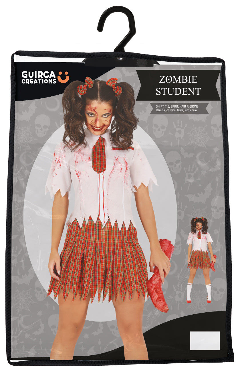 ADULT ZOMBIE SCHOOLGIRL, SIZE M 38-40