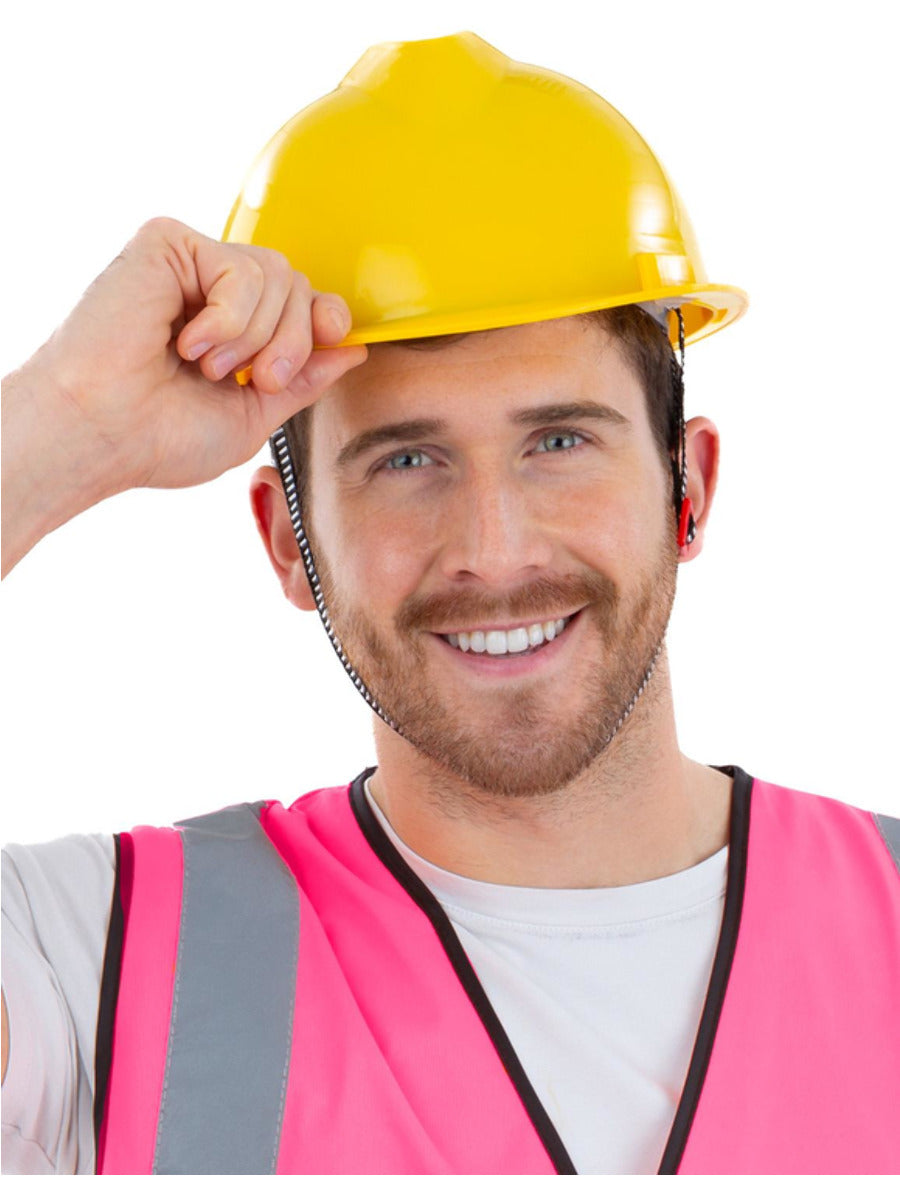 Yellow Builders Helmet, Adjustable - 1