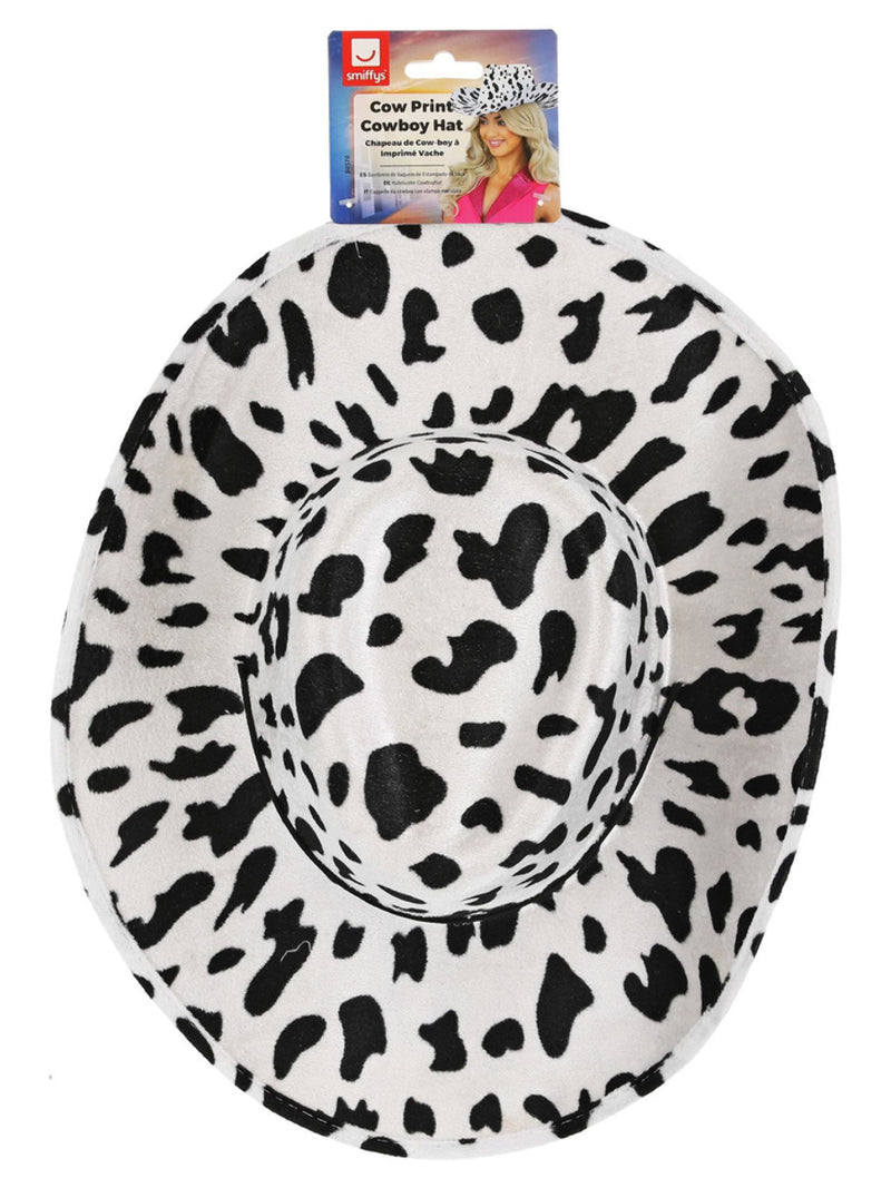 Cow Print Cowboy Hat, with Cord - 3