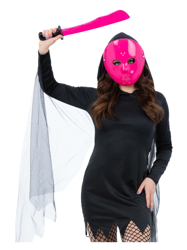 Pink Hockey Mask & Machete Kit - 2