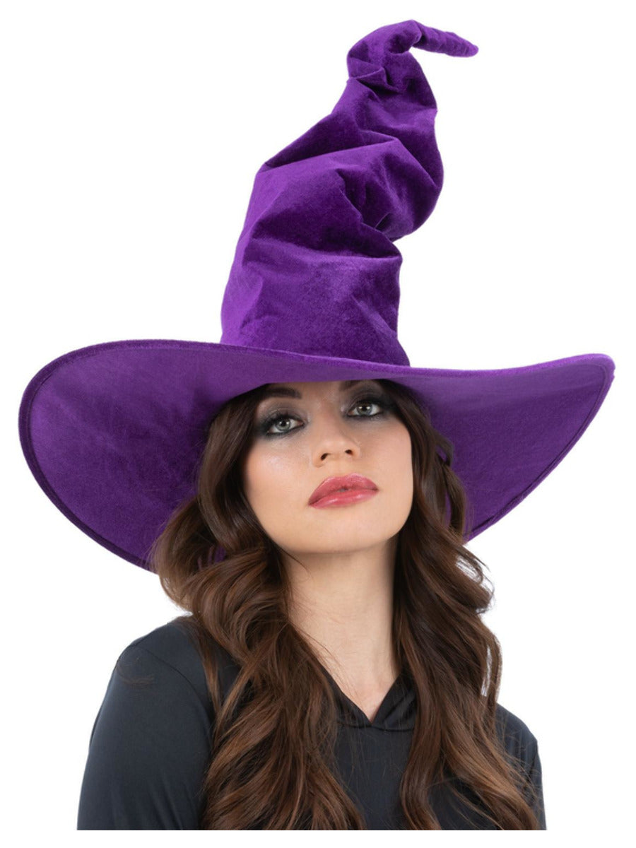 Purple Velour Witch Hat - 1