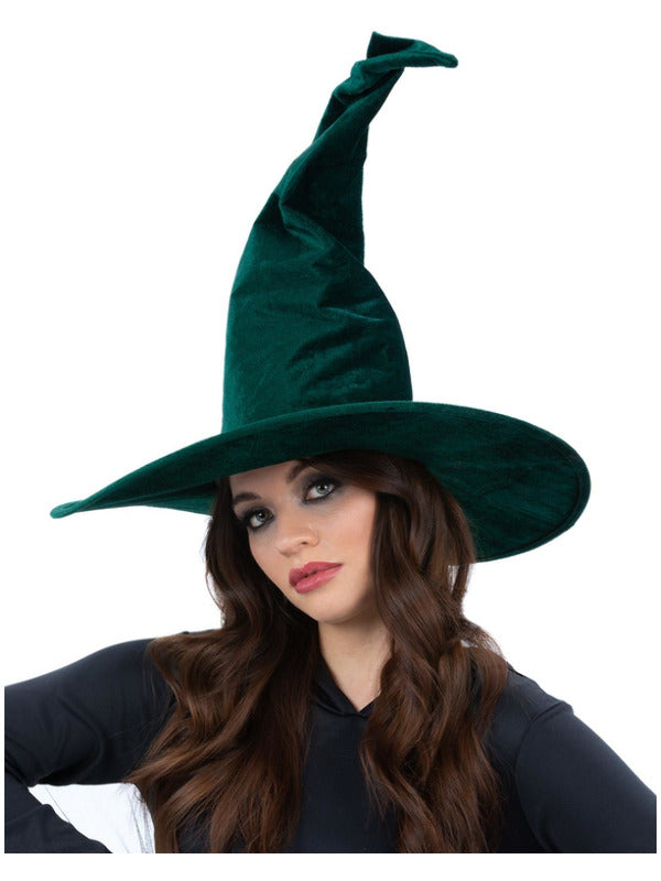 Emerald Green Velour Witch Hat - 2