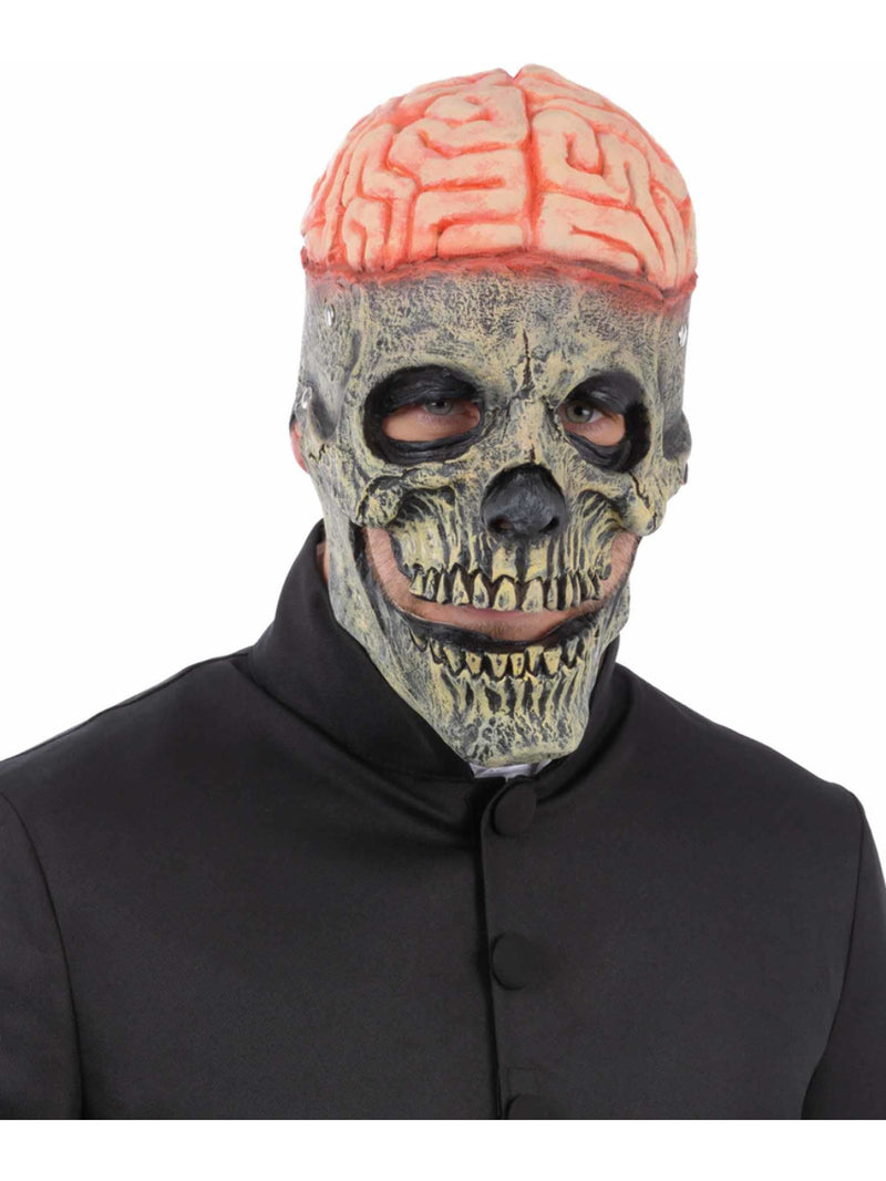 Exposed Brain Skull Latex Mask, with Moving Mouth  - 1